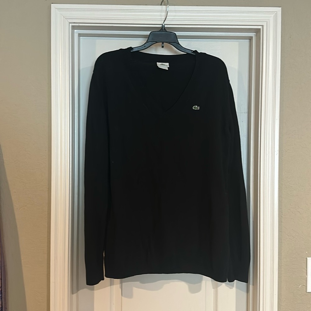 Lacoste black v-neck sweater